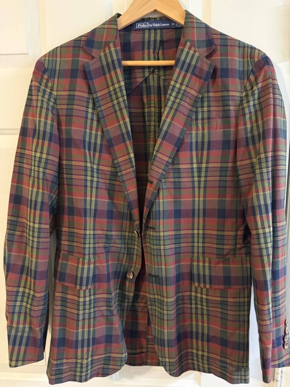 Ralph Lauren Plaid Sport Coat in Red, Green & Blue Size 38R